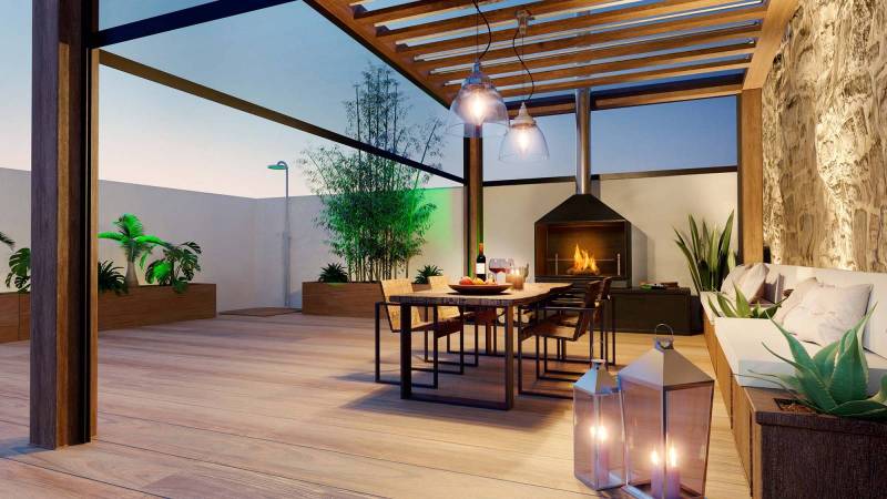 Pose de carrelage effet bois sur terrasse extérieure avec finition antidérapante au Cap Ferret